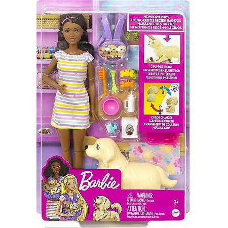 Boneca Barbie Conjunto de Cachorrinhos Recém-Nascidos HCK76