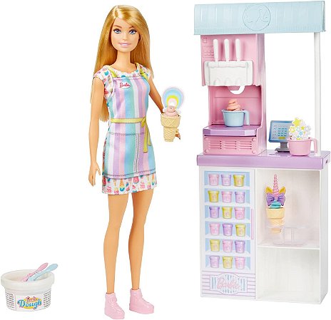 Boneca Barbie Playset Sorveteria Mattel HCN46