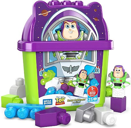 Mega Bloks Disney Balde De Blocos Buzz Lightyear Mattel GWF92