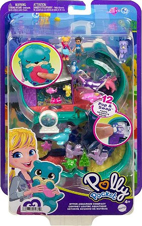 Polly Pocket Compact Playset Otter Aquarium Mattel HCG16