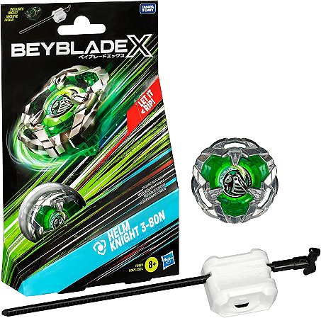Beyblade X Helm Knight 3-80N pião e lançador Hasbro F9581