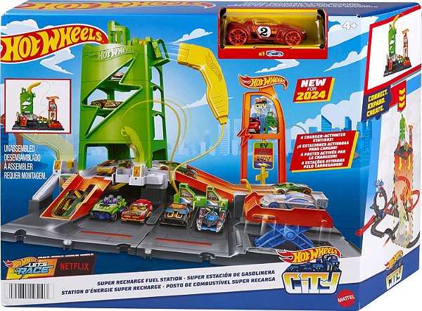 Hot Wheels Pista City Super Posto de Gasolina Mattel HTN79