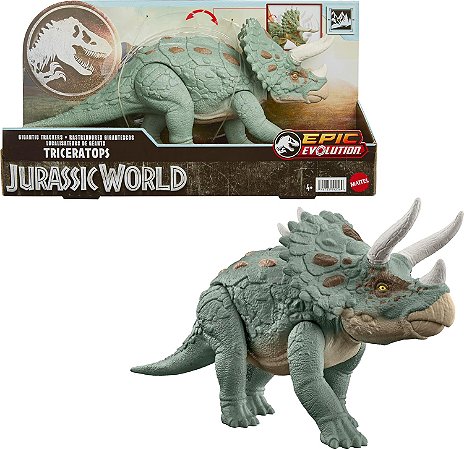 Jurassic World Dinossauro Triceratops Rastreadores Gigantes Mattel HTK79