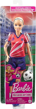 Boneca Barbie Profissões Jogadora de Futebol Mattel HCN17