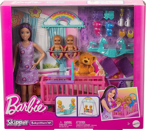 Barbie Conjunto Skipper Cuidados com Gêmeos HXM99