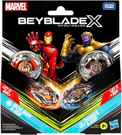 Beyblade X Marvel Collab Iron Man 4-80B vs Hasbro G0287