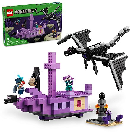 LEGO MINECRAFT O DRAGÃO ENDER E O NAVIO FINAL 21264