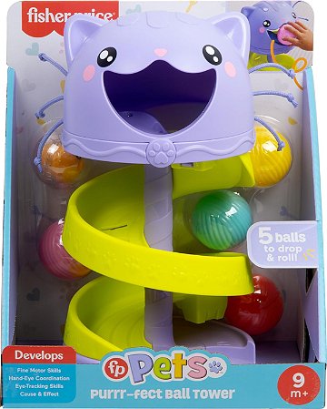 Fisher-Price Brinquedo Gatinho Bolinhas Rolando Mattel HTW92