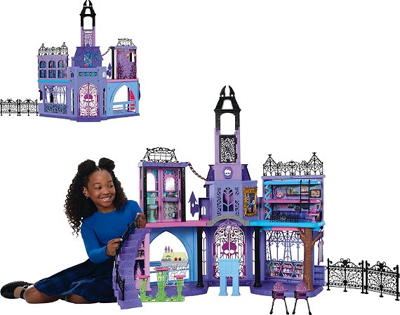 Monster High Casa de Bonecas Escola do Terror com 7 áreas Mattel HLP88