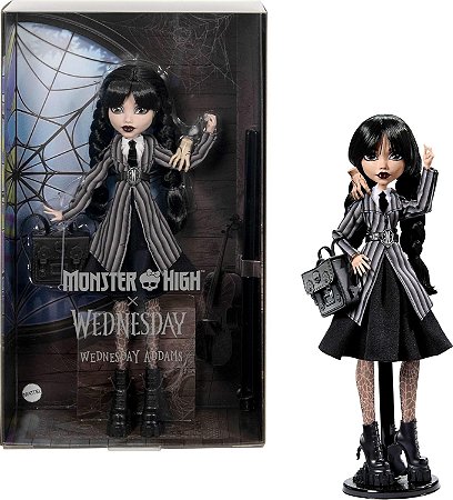 Monster High Boneca Wandinha de Uniforme  Mattel HXJ04
