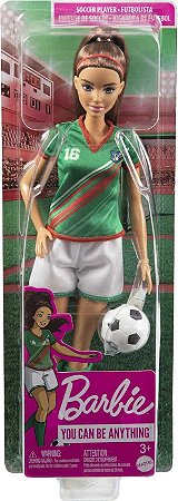 Boneca Barbie Profissões Jogadora de Futebol Mattel HCN18