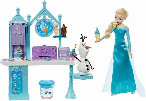 Frozen Disney Cenário da Elsa e do Olaf Mattel HMJ48
