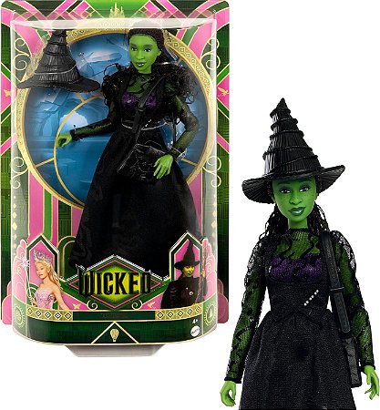 Boneca Wicked Elphaba com Cabelo Preto Trançado Mattel HXT62