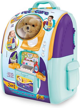 Adotados Mochila Pet Care Surpresa 2 em 1 com Acessórios Fun F0058-1