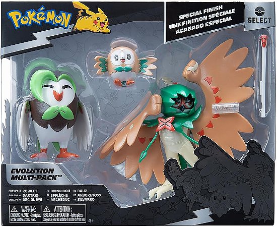 Pokémon Pack de Evolução Rowlet Dartrix e Decidueye Sunny 3544
