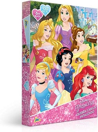 Quebra cabeça Princesas Metalizado 100 Peças Toyster 00225