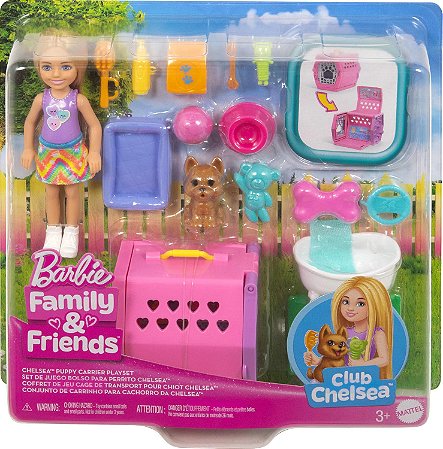 Barbie Chelsea Festa de Cachorrinhos comTransportador de Filhotes Mattel JDF89