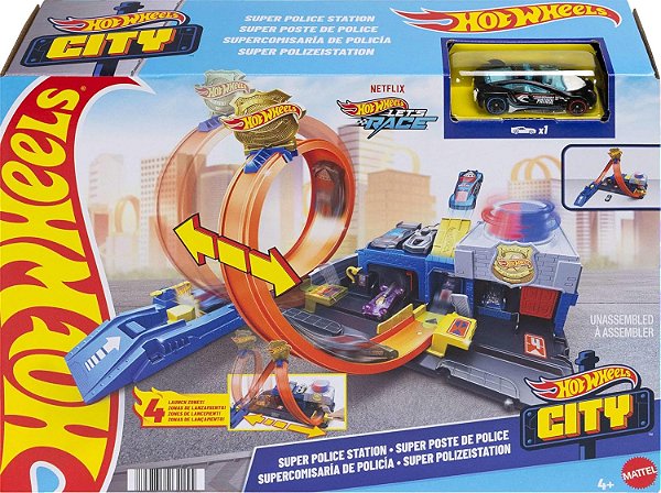 Hot Wheels City Pista Super Delegacia de Polícia Mattel JBM71