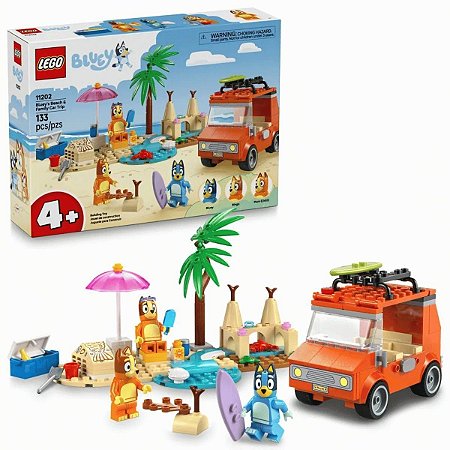 Lego Bluey Viagem De Carro Em Família E Praia De Bluey 11202