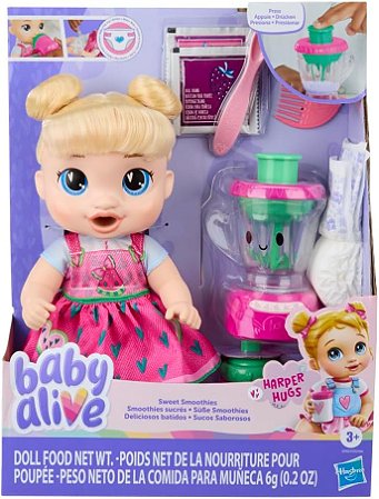 Baby Alive Harper Hugs Sucos Saborosos Hasbro G1452