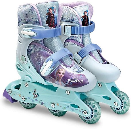 Patins Frozen 3 Rodas Ajustável 29 ao 32 Fun F0017-0