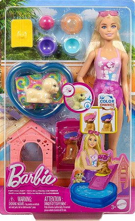 Barbie Festa na Piscina com Cachorrinhos JBF35