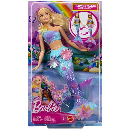 Boneca Barbie Sereia com Transformação de Flor Mattel JDM72
