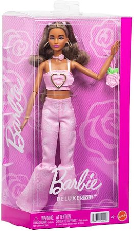 Boneca Barbie Deluxe Style top rosa e jeans Mattel JJN72