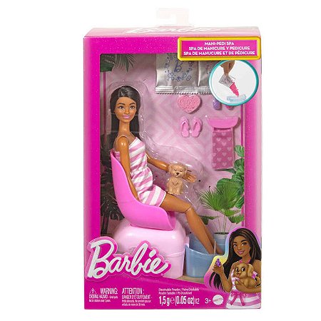 Boneca Barbie Spa Manicure E Pedicure Mattel Hyv30