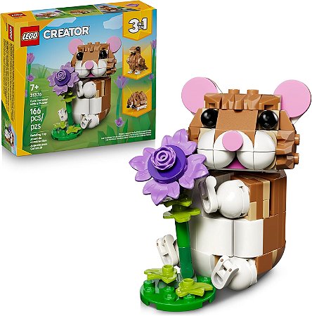 Lego Creator 3 em1 Hamster Adorável com uma Flor 31376