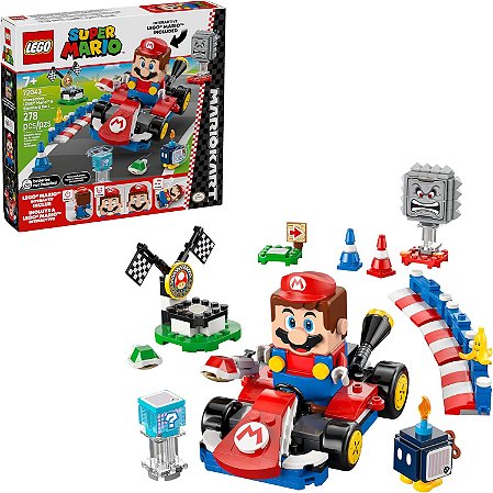 Lego Super Mario Mario Kart interativo e Kart padrão 72043