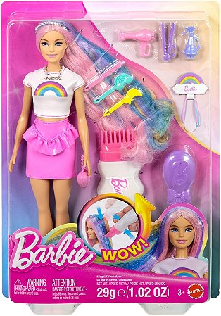 Boneca Barbie Pinta e Decora o Cabelo Mattel JJP07