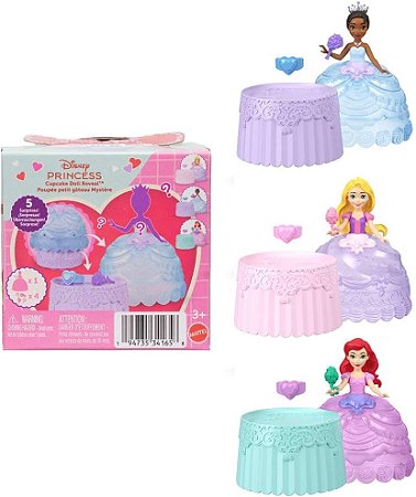 Disney Mini Boneca Princesa Cupcake Surpresa Mattel JJT70