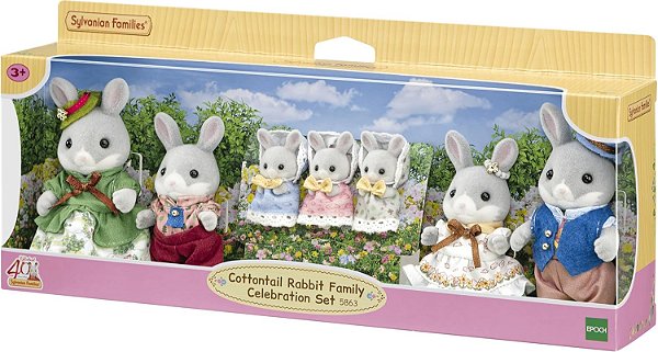 Sylvanian Families Família dos Coelhos Cauda de Algodão Kit de Celebração 5863