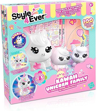 Fun Decore sua Luminária Família Unicórnio Kawaii F0257-0