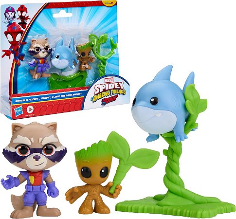 Marvel Spidey Marvel’s Rocket, Groot e Jeff the Land Shark Hasbro G3045