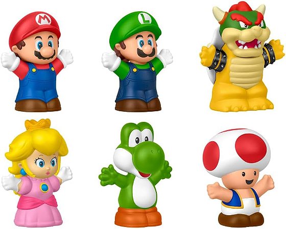 Kit Bonecos do Mundo Mario Bros Little People Mattel JHG63