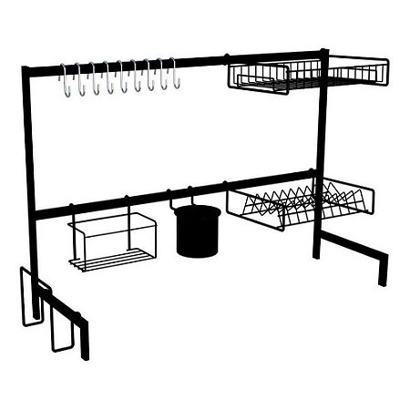 Escorredor Cozinha Autossustentável 82 cm Elegance Preto 0012 DiCarlo