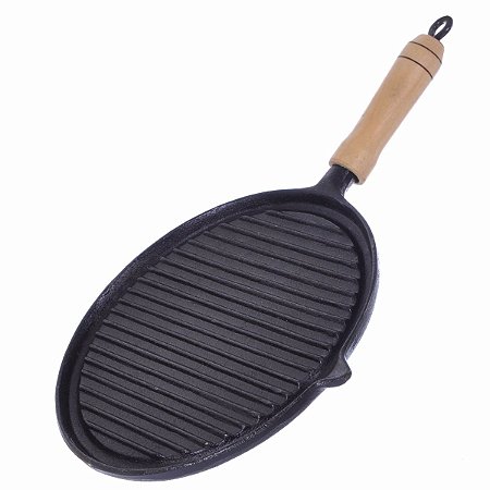 Bifeteira Ferro Fundido Redonda Grelhada 22cm FS 17 - Santana cod 2844