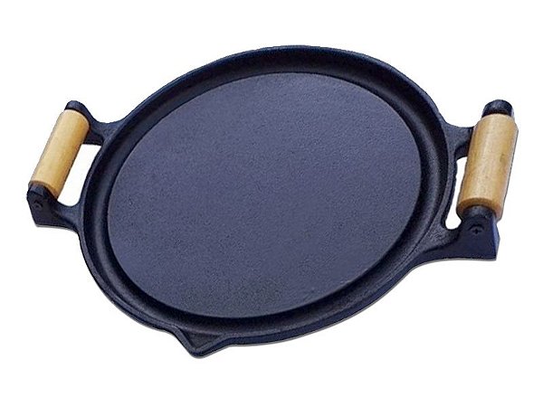 Chapa Lisa Redonda Ferro Fundido 24cm C/ Alça 85 RIG Fundidos