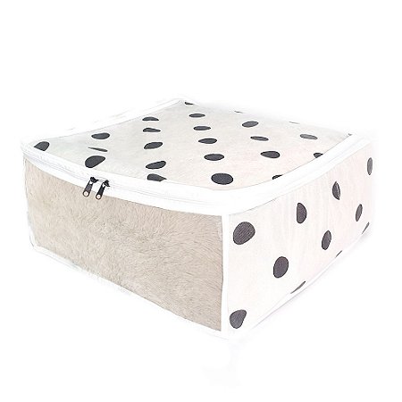 Organizador de Gavetas Multiuso 45x45x20 Bolinhas Preta 123Organizei