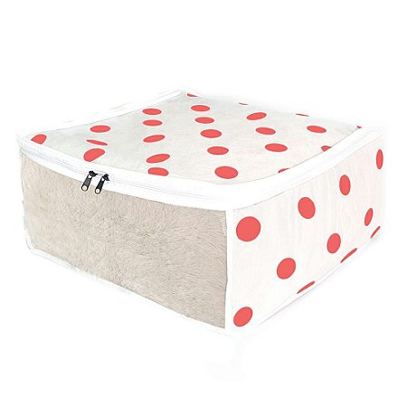 Organizador Gavetas Multiuso Bolinhas Vermelha 45x45x20 123Organizei