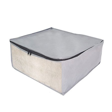 Organizador Multiuso Edredom 45x45x20 Cinza 2939 123Organizei