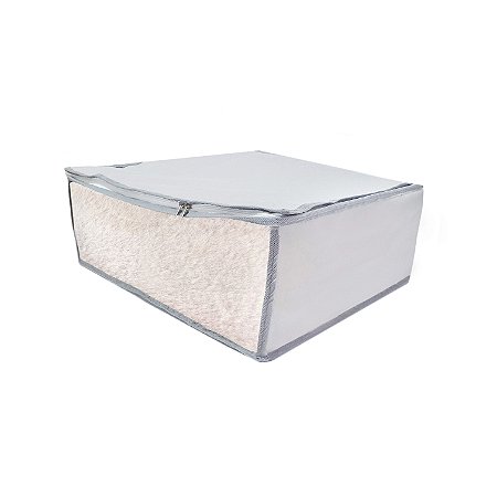 Organizador de P Nylon 40x40x11Cinza Toalhas Edredom Lençois
