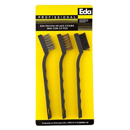 Escova de Aço Mini C/ 3 Pçs 8AG EDA