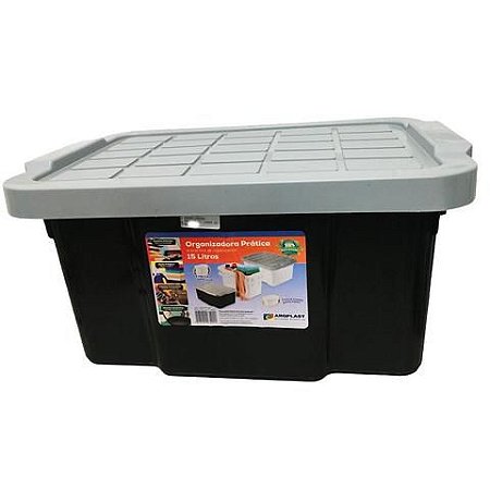 Caixa Organizadora Multiuso Preta 15 Litros 25431 Arqplast