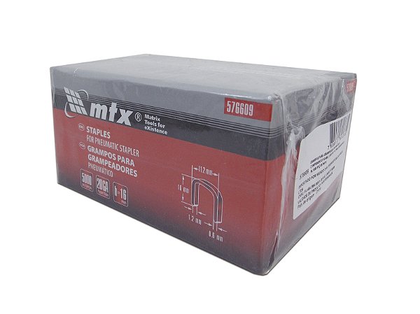 Grampo 16mm para Grampeador Pneumático 11.2mm 5.000un 576609 MTX