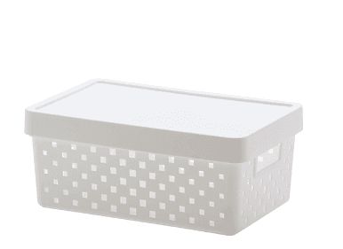 Caixa Organizadora Com Tampa 29x19x12Cm Quadratta 842 Branca Paramount