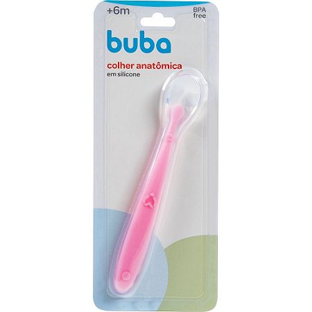 Colher Anatómica Silicone Para Desenvolvimento do Bebe Rosa