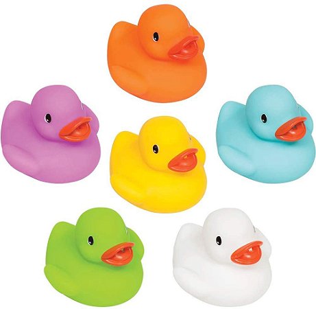 Brinquedo de Banho Patinho Esguicha Agua 6 Unidades